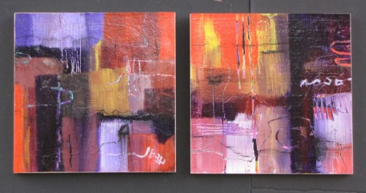 Abstract C Abstract D - Mixed Media - $190 for pair - 10 inch by 10 inch each